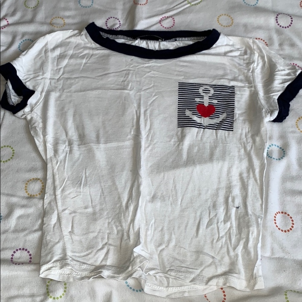 White sailor boyfriend shirt